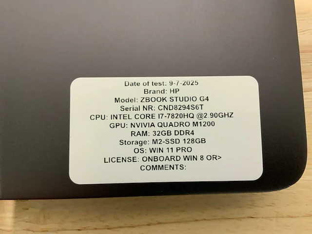 Hp zbook studio g4(i7) laptop - afbeelding 6 van  6