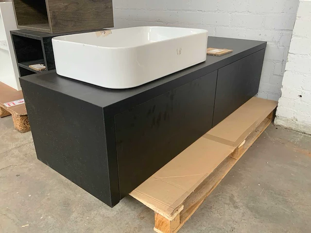 H&r bloxx line badmeubel 140cm black oak - afbeelding 1 van  8