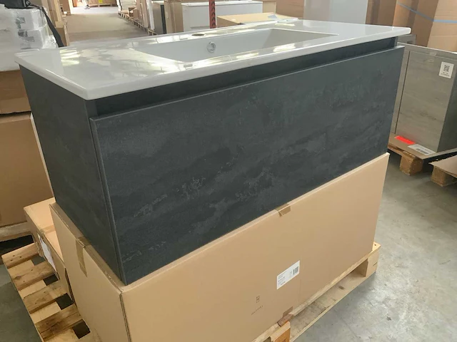 H&r matrix !ine badmeubel 100cm charcoal flow - afbeelding 2 van  7