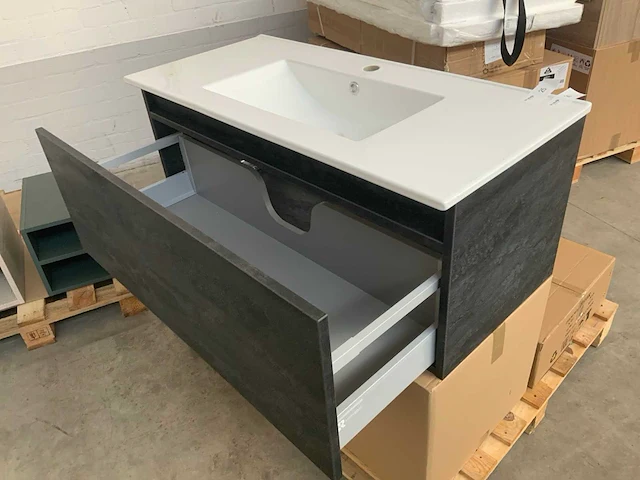 H&r matrix !ine badmeubel 100cm charcoal flow - afbeelding 5 van  7