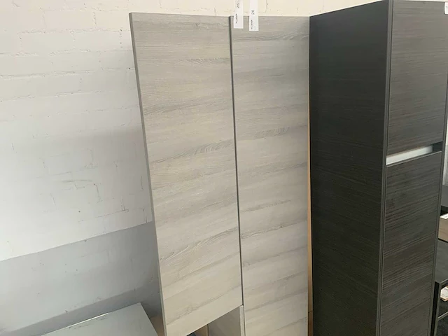 Hr straight badkamerkast hoog grijs essen 160cm (2x) - afbeelding 2 van  7