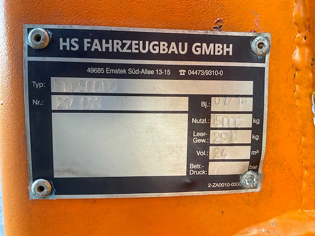 Hs fahrzeugbau - 2014 - hwb500hd - afvalcontainer - afbeelding 14 van  15