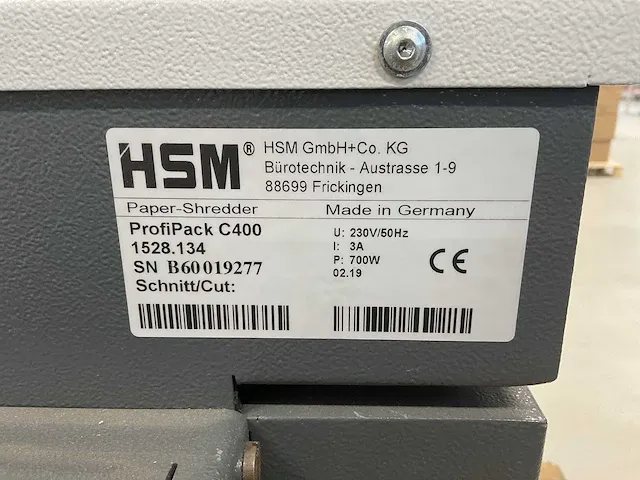 Hsm profipack c400 kartonperforator - afbeelding 5 van  5