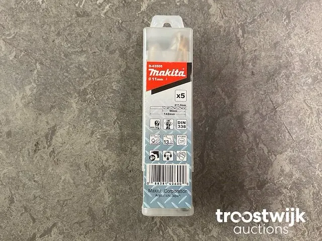 Hss-tin metaalboor ø11x142 mm 5-pack - afbeelding 1 van  3