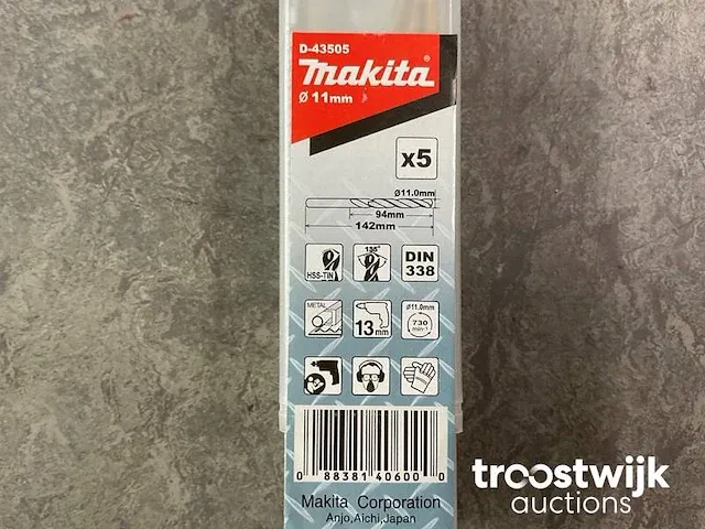 Hss-tin metaalboor ø11x142 mm 5-pack - afbeelding 3 van  3