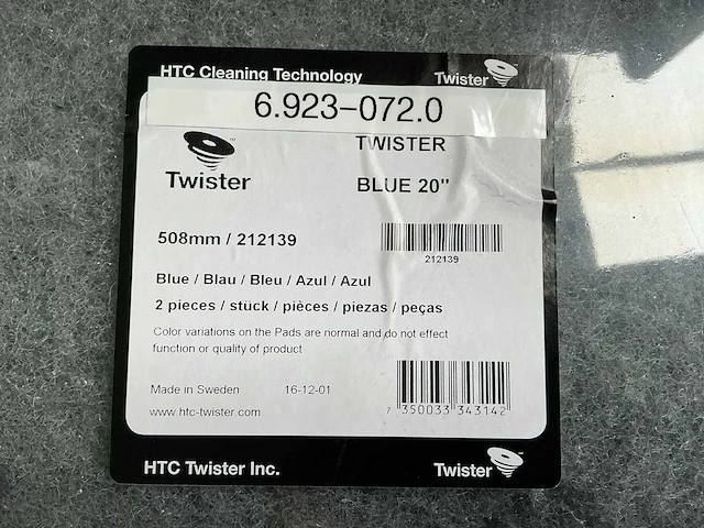 Htc cleaning technology twister pad blue 20 inch (2x) - afbeelding 3 van  3