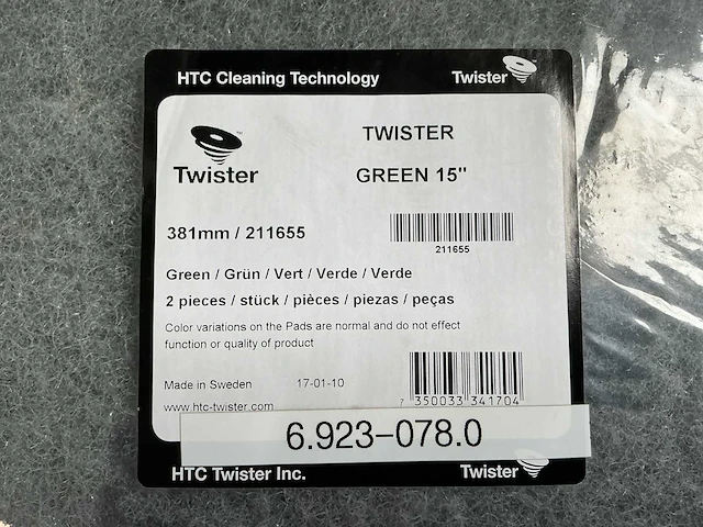 Htc cleaning technology twister pad green 15 inch (3x) - afbeelding 3 van  3