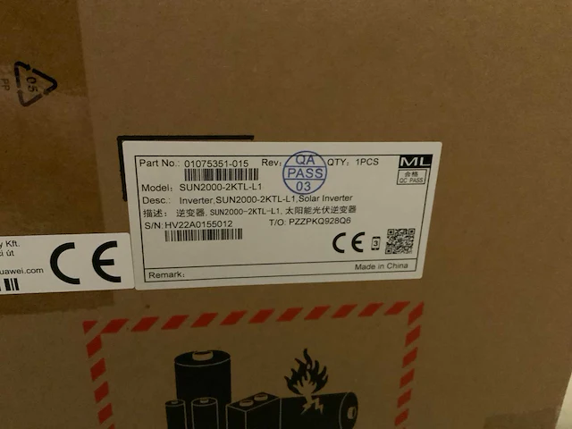 Huawei sun2000 2ktl-l1 hybride omvormer - afbeelding 3 van  3