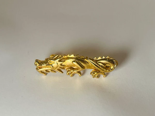 Hugo boss golden dragon 14kt gp tie pin - new old stock - afbeelding 1 van  3
