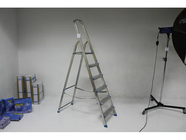 Huishoudtrap gamma met vijf treden en bordes. - afbeelding 3 van  4