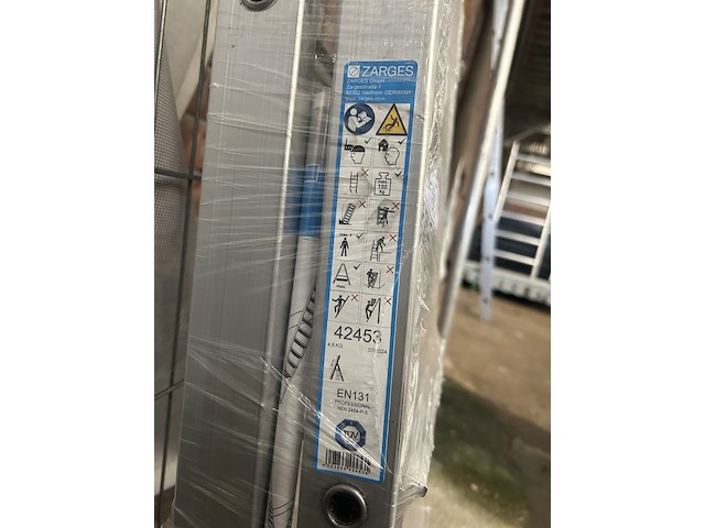 Huishoudtrap/geribbelde staande sportladder 3 treden zarges, nova s 42453 - afbeelding 4 van  4