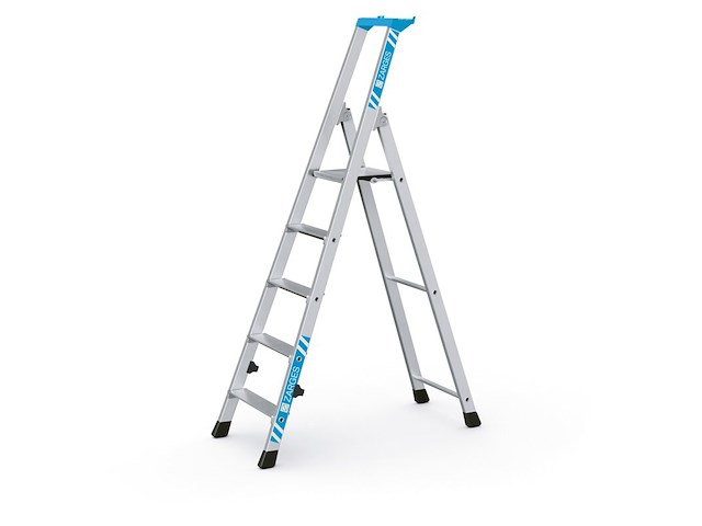 Huishoudtrap/geribbelde staande sportladder 5 treden zarges, nova s 42455 - afbeelding 1 van  4