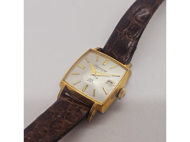 Humming 33 jewels goldplated automatisch horloge - afbeelding 2 van  6