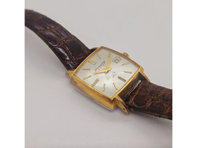 Humming 33 jewels goldplated automatisch horloge - afbeelding 3 van  6