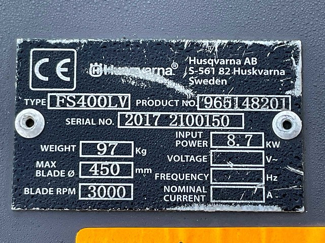 Husqvarna fs400lv asfaltzaagmachine / betonzaagmachine - afbeelding 5 van  13