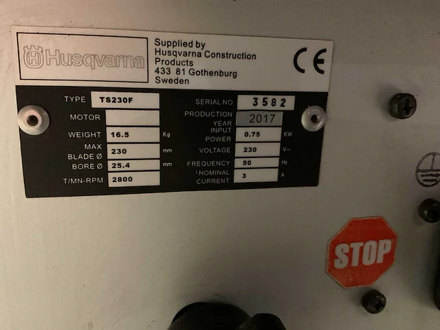 Husqvarna ts230f tegelzaagmachine - afbeelding 4 van  4