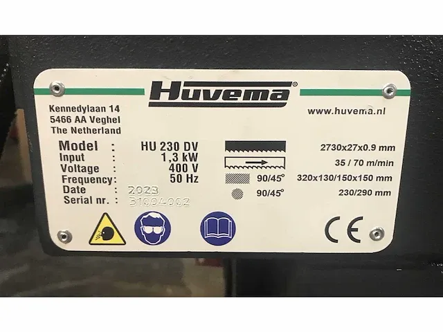 Huvema - hu230dg - bandzaagmachine - 2023 - afbeelding 8 van  8