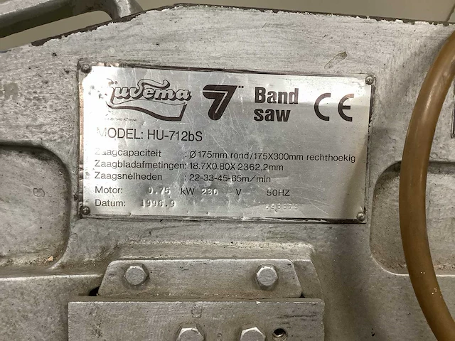 Huvema hu-712bs lintzaagmachine - afbeelding 4 van  8