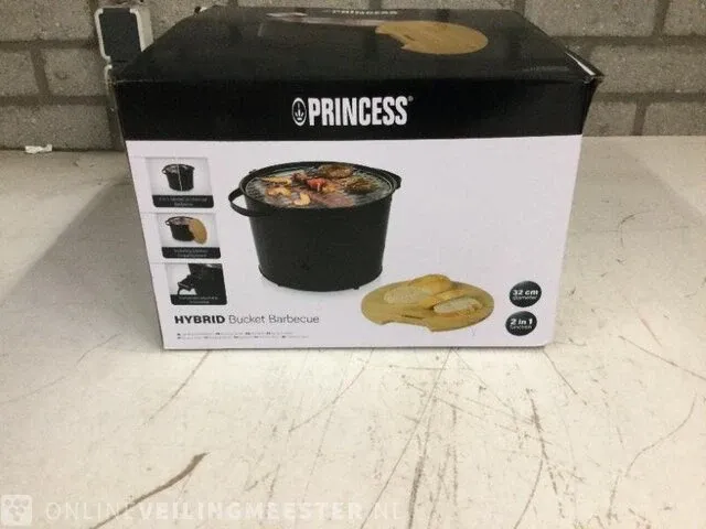 Hybride elektro/ houtskool barbecue princess, 984638, zwart - afbeelding 2 van  3