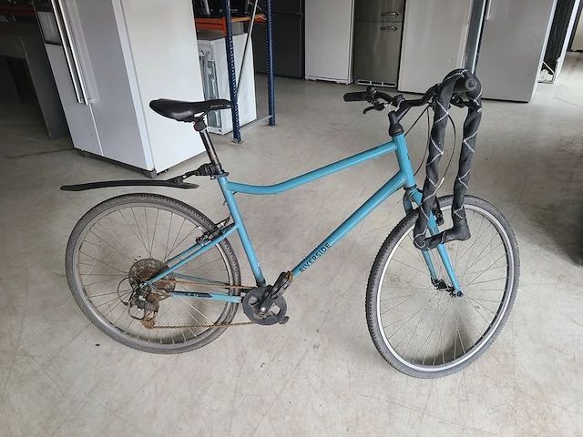 Hybride fiets riverside, turquoise / blauw inclusief sterk art 2 kettingslot en sleutel - afbeelding 1 van  13