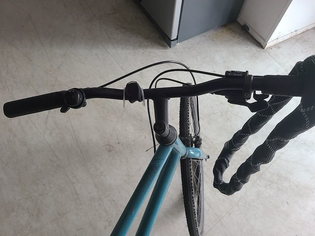 Hybride fiets riverside, turquoise / blauw inclusief sterk art 2 kettingslot en sleutel - afbeelding 8 van  13