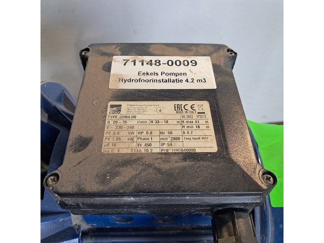 Hydrofoorinstallatie 4,2m³/uur 230v ebara, jex m 80, bouwjaar 2022 - afbeelding 8 van  12