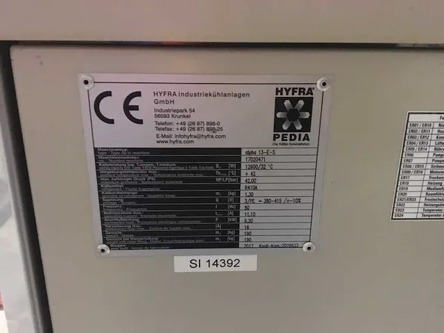Hyfra alpha 13-e-s cooling unit - afbeelding 6 van  6