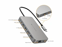 Hyper drive 4k dual hdmi usb c hub m1 macbook 10in1: dual 4k hdmi gigabit ethernet usba usbc usbc 100w - afbeelding 2 van  4