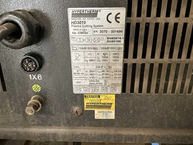 Hypertherm hd-3070 plasmasnijmachine krachtbron - afbeelding 7 van  7