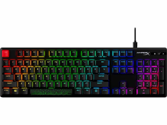 Hyperx alloy origins pbt mechanisch gaming toetsenbord us qwerty aqua - afbeelding 1 van  4