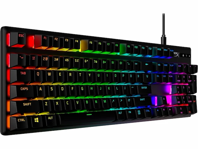 Hyperx alloy origins pbt mechanisch gaming toetsenbord us qwerty aqua - afbeelding 2 van  4