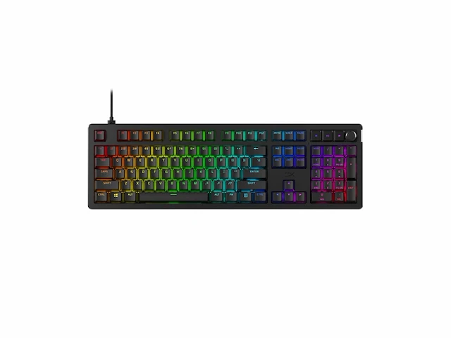 Hyperx alloy rise mechanisch gaming toetsenbord, rode schakelaars, hot swap zwart - afbeelding 1 van  4