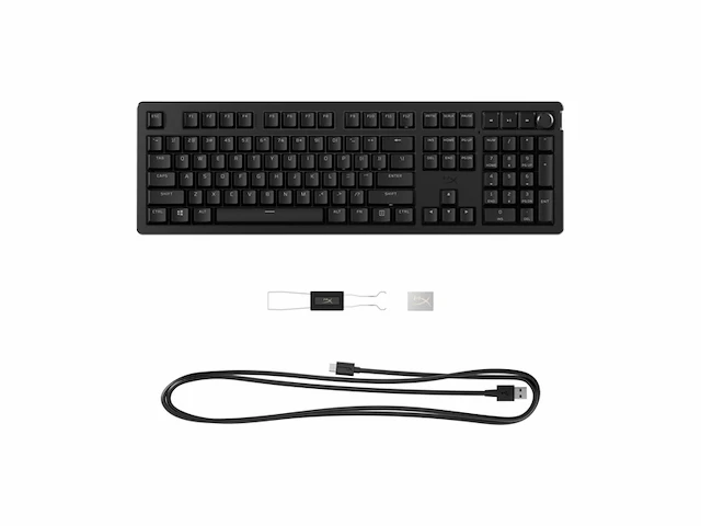 Hyperx alloy rise mechanisch gaming toetsenbord, rode schakelaars, hot swap zwart - afbeelding 3 van  4