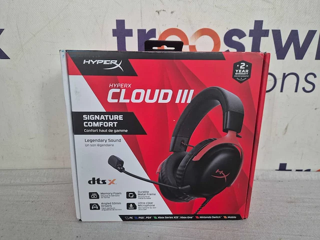 Hyperx cloud iii gaming headset - zwart, rood - afbeelding 2 van  3