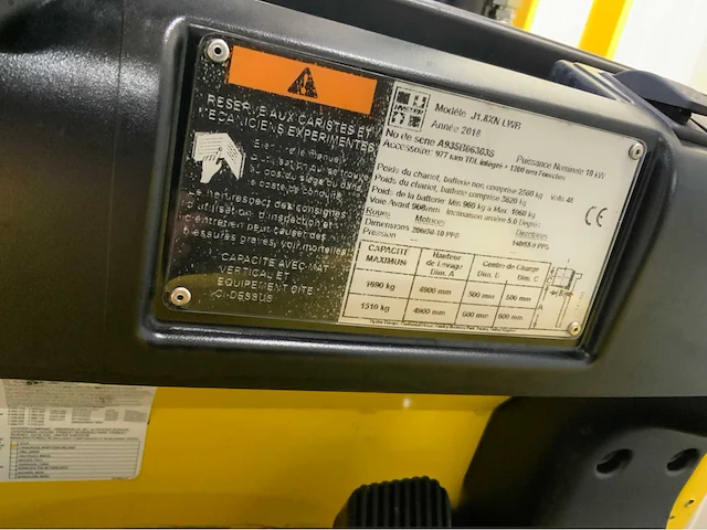 Hyster - 2018 - j1.8xn - vorkheftruck, triplex, bluespot, led verlichting - afbeelding 7 van  22