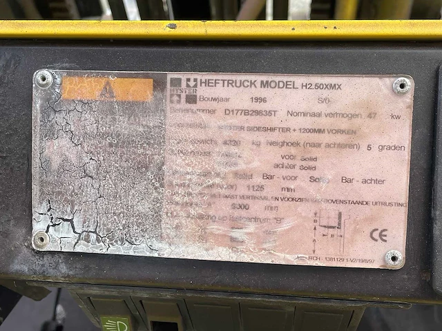 Hyster - 2.50 - vorkheftruck - 1996 - afbeelding 13 van  20