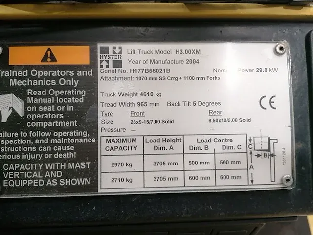 Hyster - h3.00xm - vorkheftruck - afbeelding 10 van  10