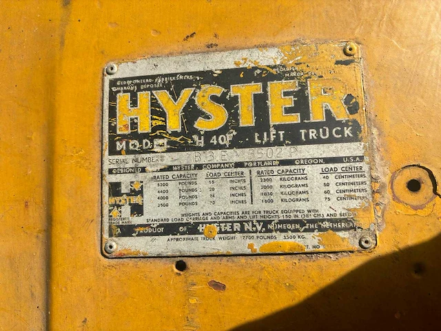 Hyster - h40 - vorkheftruck - afbeelding 8 van  8