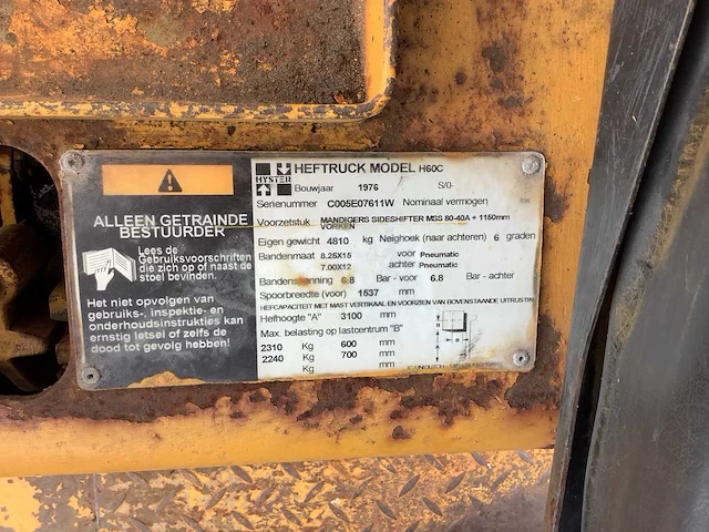 Hyster - h60c - vorkheftruck - afbeelding 2 van  10