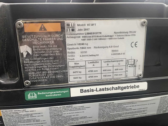 Hyster - h7.0ft - vorkheftruck - 2017 - afbeelding 3 van  12