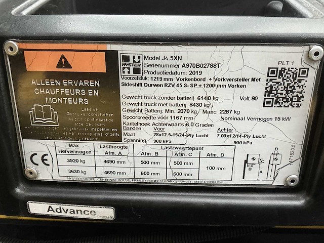 Hyster - j45xn - vorkheftrucken - 2019 - afbeelding 7 van  15