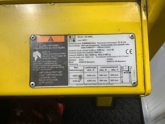 Hyster e4,00xl vorkheftruck- vorkversteller, bluespot - afbeelding 4 van  31