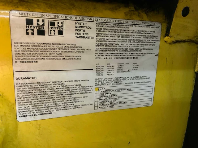 Hyster e4.00xl vorkheftruck vorkenspreider, accumulator - afbeelding 22 van  26
