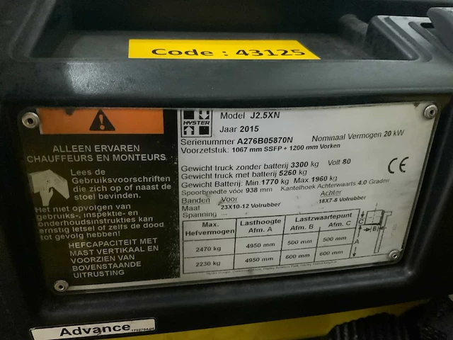 Hyster j2.5xn vorkheftruck - afbeelding 3 van  24