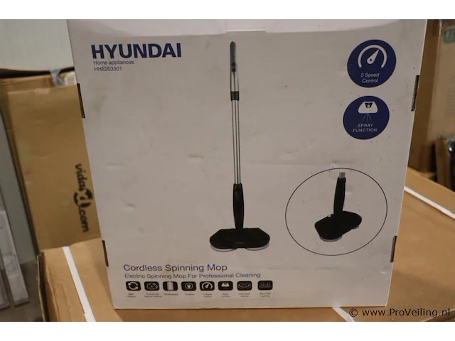 Hyundai draadloze elektrische dweil - spinning mop vloerreiniger met spray functie - afbeelding 1 van  4