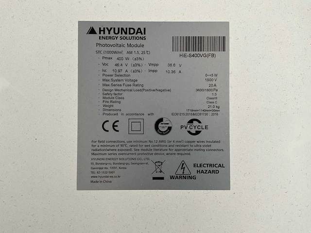 Hyundai hie-s400vg(fb) zonnepaneel (12x) - afbeelding 5 van  6