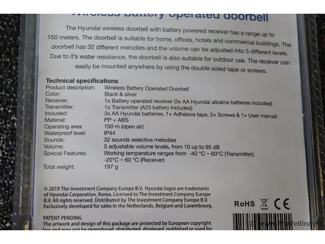 Hyundai wireless deurbellen - 2 stuks - afbeelding 3 van  4