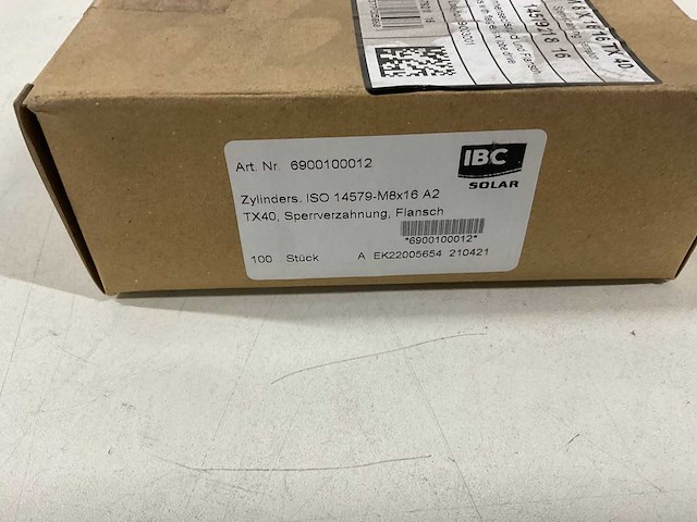 Ibc - doos met 100 stuks torx 40 bouten m8 x 16 (20x) - afbeelding 3 van  5