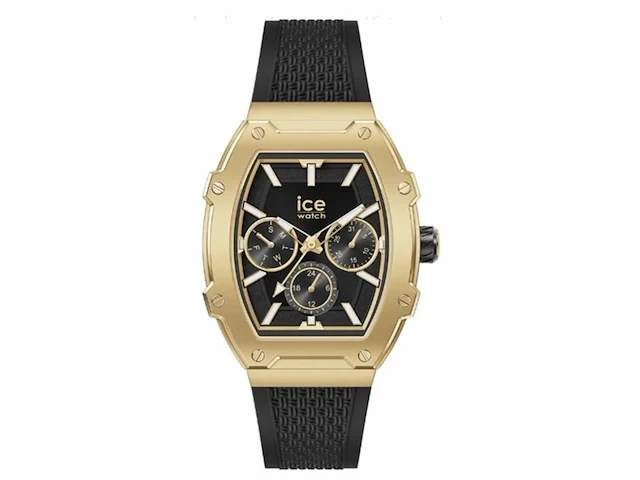 Ice-watch ice boliday dames horloge met siliconen band zwart goud - afbeelding 1 van  1