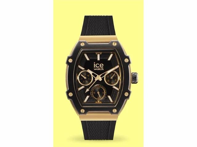 Ice watch ice boliday dameshorloge met siliconen band zwart/gold - afbeelding 1 van  3